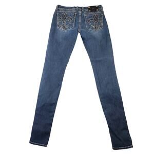 Miss Me Jeans 30 Actual is 27 Waist Jegging Skinny Low Rise Rhinestone Bling